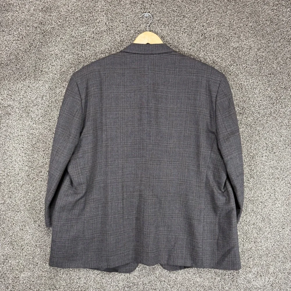 LAUREN RALPH LAUREN Blazer Mens 52R Gray Wool Glen Plaid Sport Coat Jacket